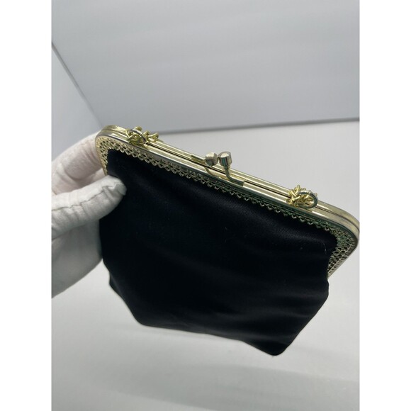 Vintage La Regale brand Black Purse Kiss Lock Made in Hong Kong handbag stylish - Picture 3 of 16